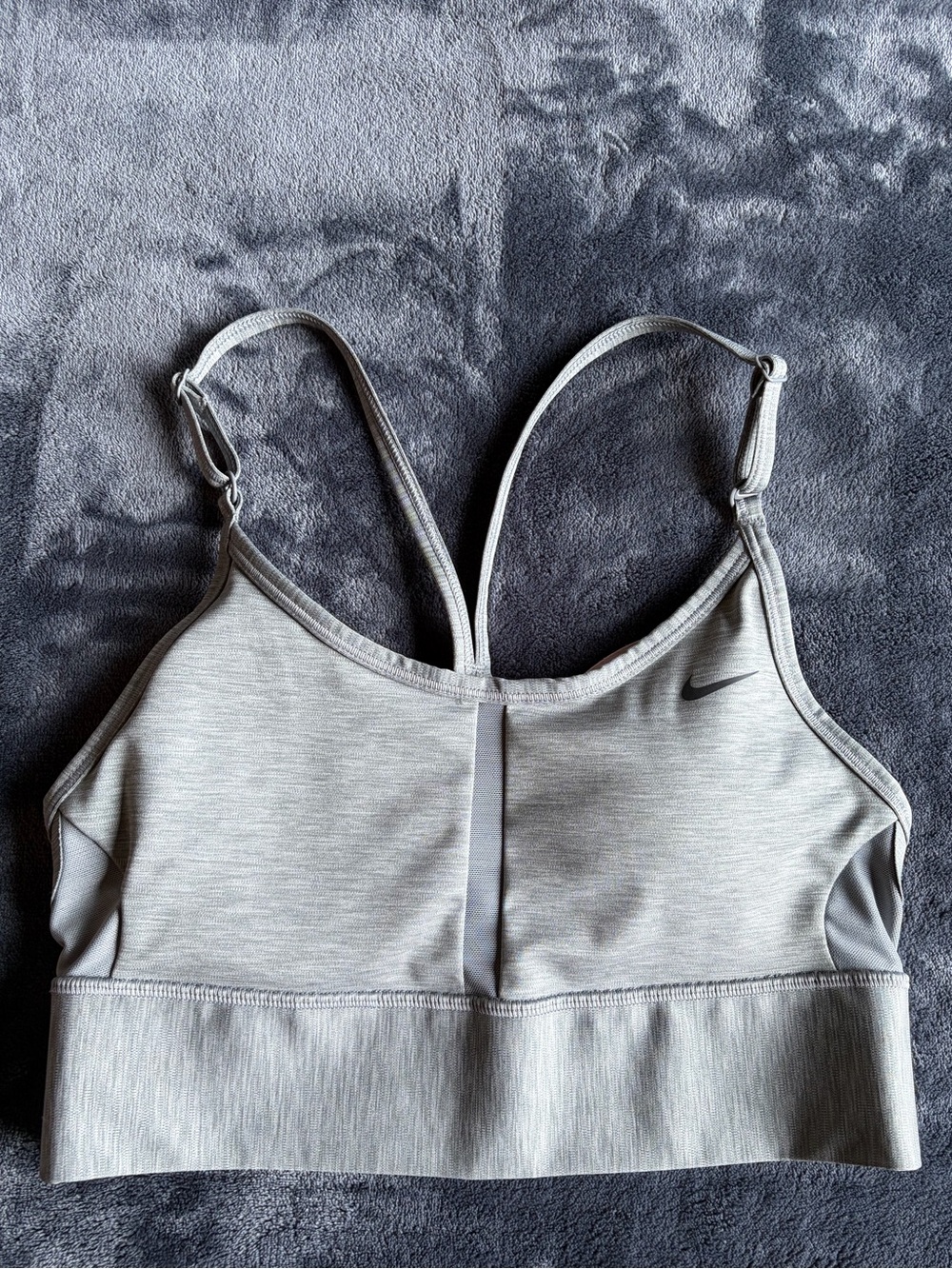 Nike Light Gray Strappy Sports Bra
